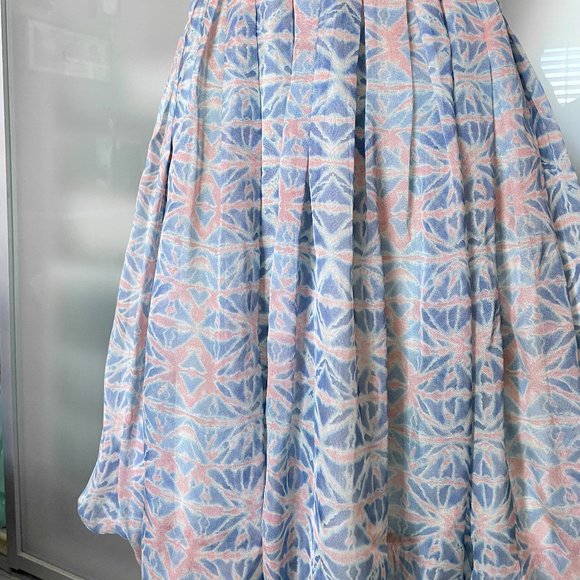 Sine Anthropologie 100% silk blue and pink dress size 6 | actual size 2/… - Picture 3 of 9